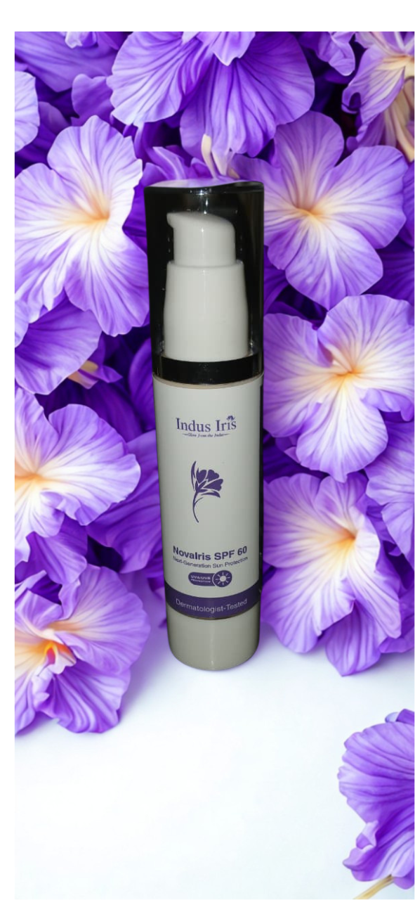 Indus Iris NovaIris SPF60 – Advanced UV Protection | Hydrating, Non-Greasy & Glow-Enhancing Formula